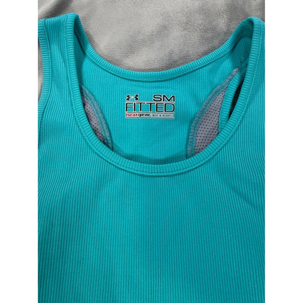Under Armour Fitted Texas A&M Island University Blue Racerback Tank Top Size Sm - Picture 2 of 6